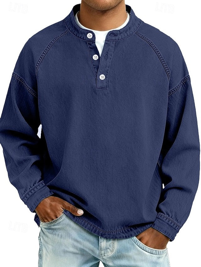 Calor - Maglia Henley morbida al tatto
