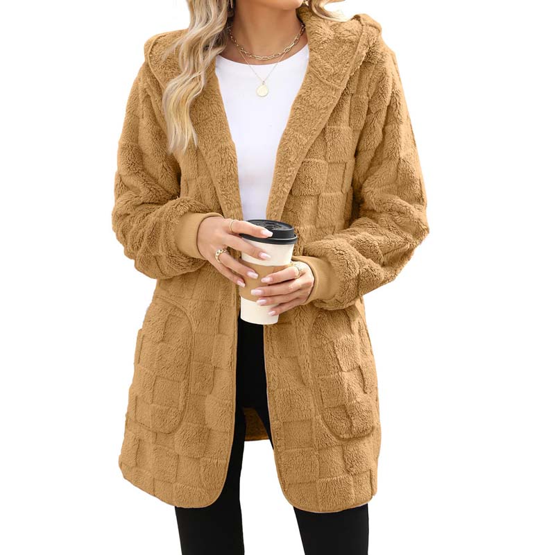 Zinnabelle - Cardigan con cappuccio in velluto operato