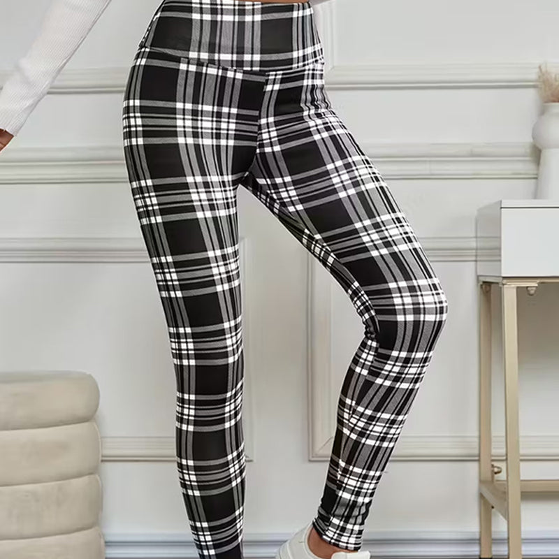 Estelyn - Leggings elasticizzati a quadri classici