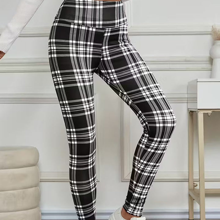 Estelyn - Leggings elasticizzati a quadri classici