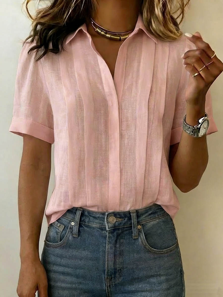 Ionea - Camicia a maniche corte con chiusura a bottoni