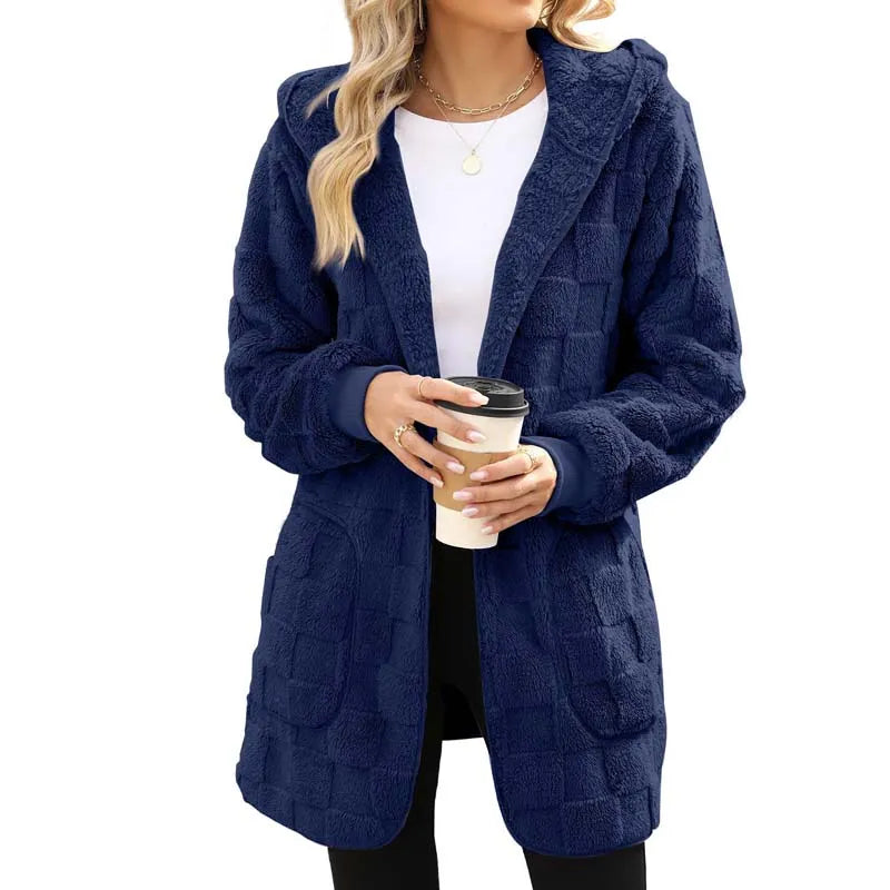 Zinnabelle - Cardigan con cappuccio in velluto operato