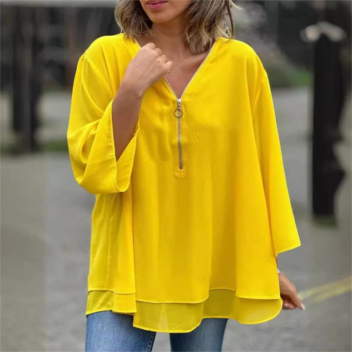 Brinavelle - Blusa a tunica in chiffon fluido
