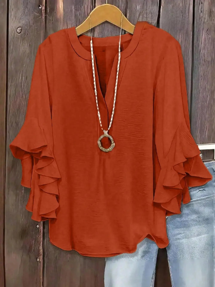 Norabelle - Blusa elegante con maniche a volant