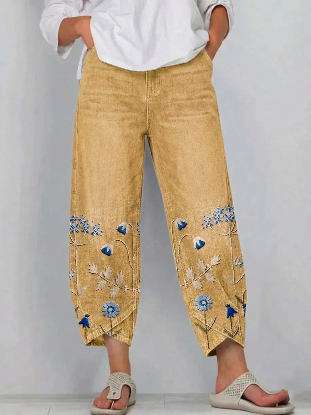 Giada - Jeans a vestibilità rilassata stampati