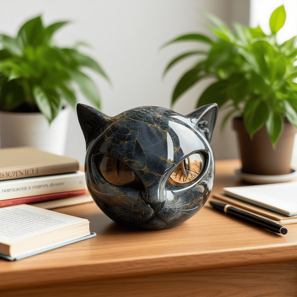 Bellanora - Ornamento scultoreo a forma di testa di gatto