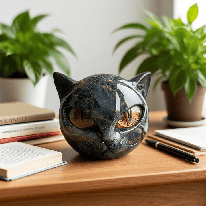 Bellanora - Ornamento scultoreo a forma di testa di gatto