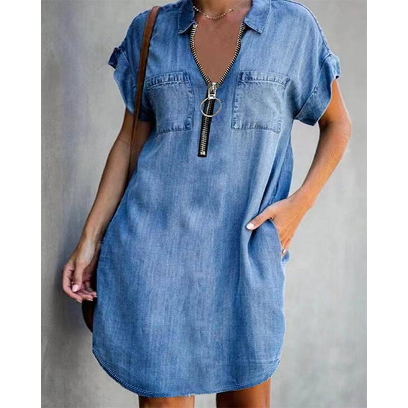Genevalle - Abito Pocket in chambray casual