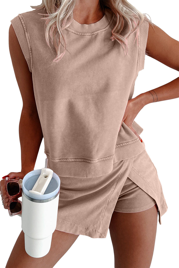 Jillian - top senza maniche e gonna-pantaloncino