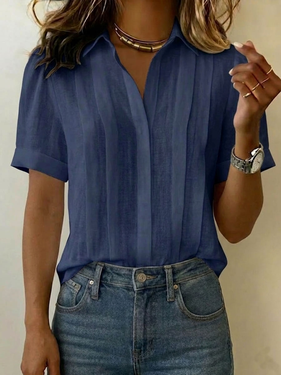 Ionea - Camicia a maniche corte con chiusura a bottoni