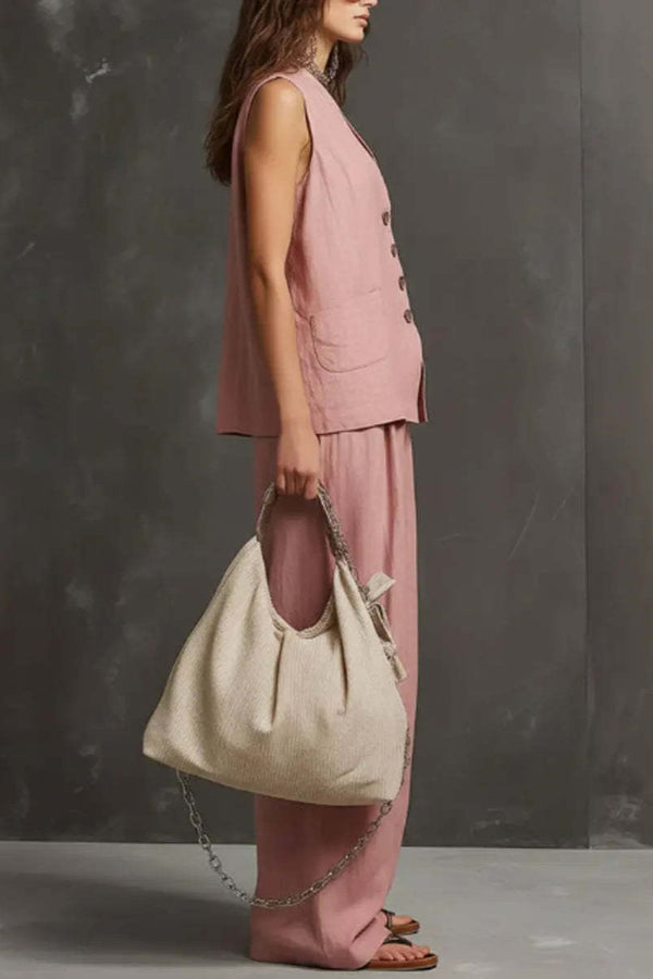 Heloise - Coordinato traspirante con gilet e pantaloni a gamba larga