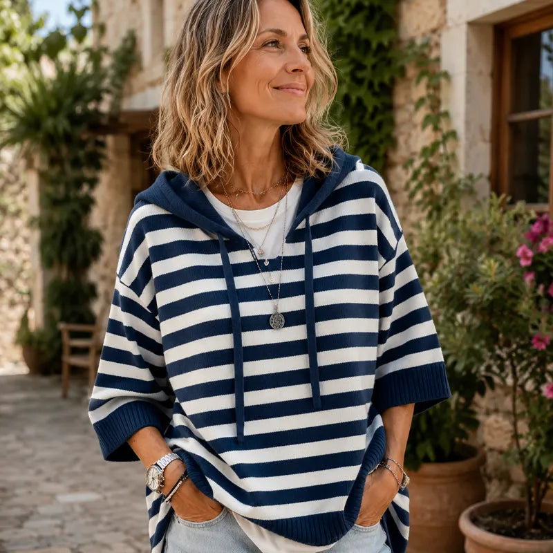 Leontine - Maglione a righe con cappuccio
