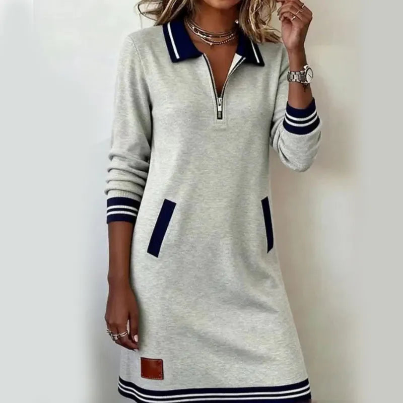 Caelyn - Abito polo con mezza zip e tocco morbido