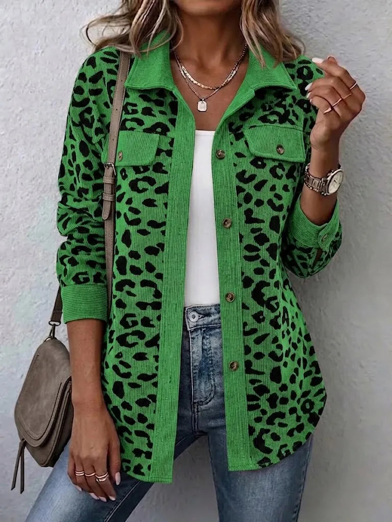Miressia - Cardigan a bottoni con stampa animalier