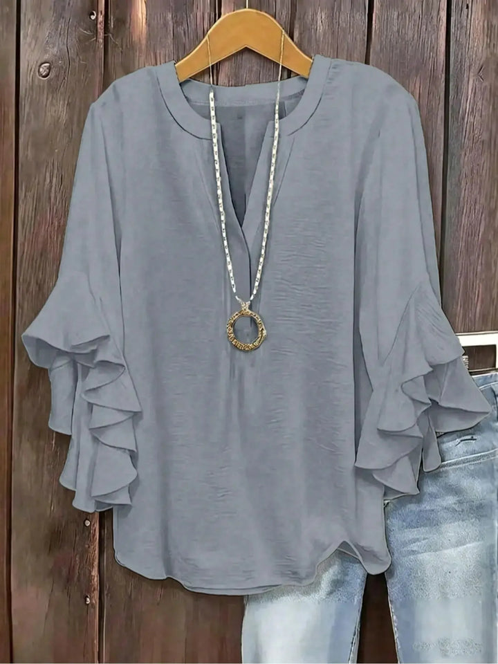 Norabelle - Blusa elegante con maniche a volant