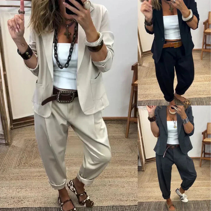 Rosina - Completo blazer e pantaloni morbido al tatto
