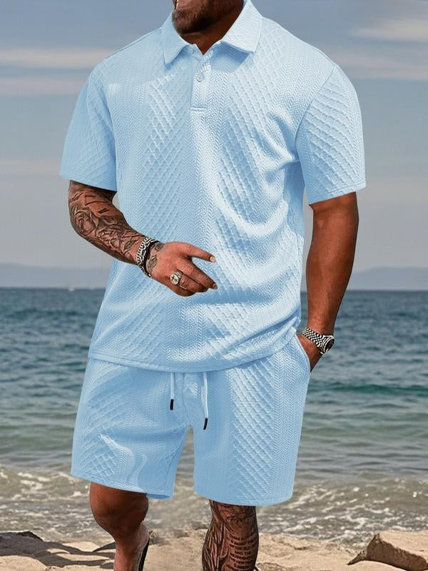 Niall - Coordinato con polo e shorts testurizzati