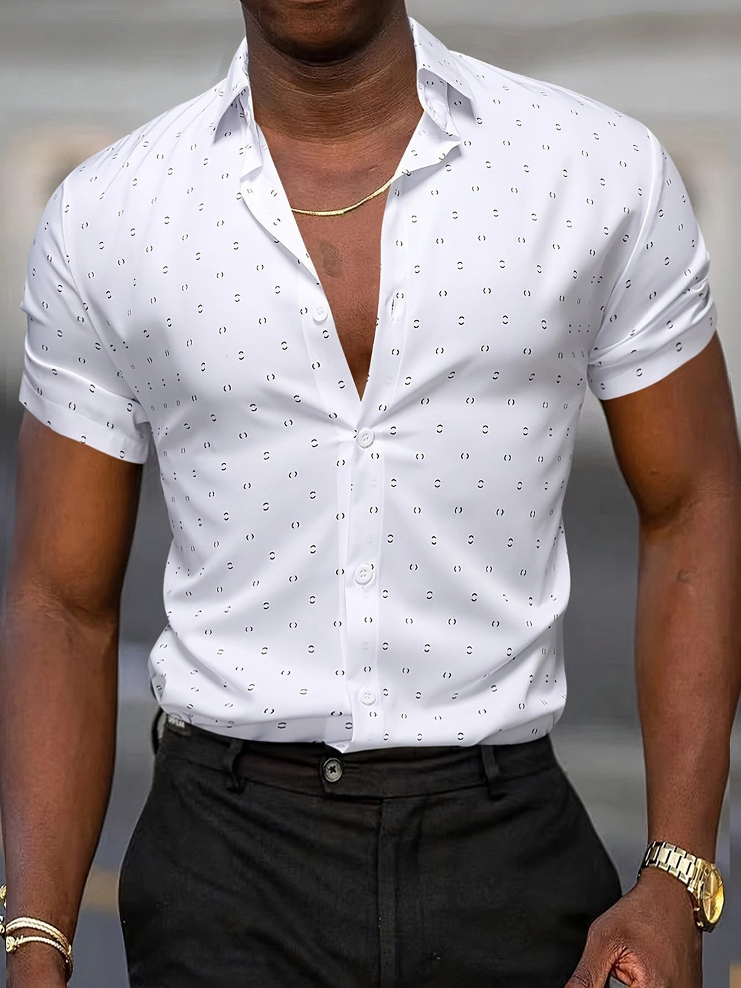 Rowen - Camicia a maniche corte con stampa soft touch