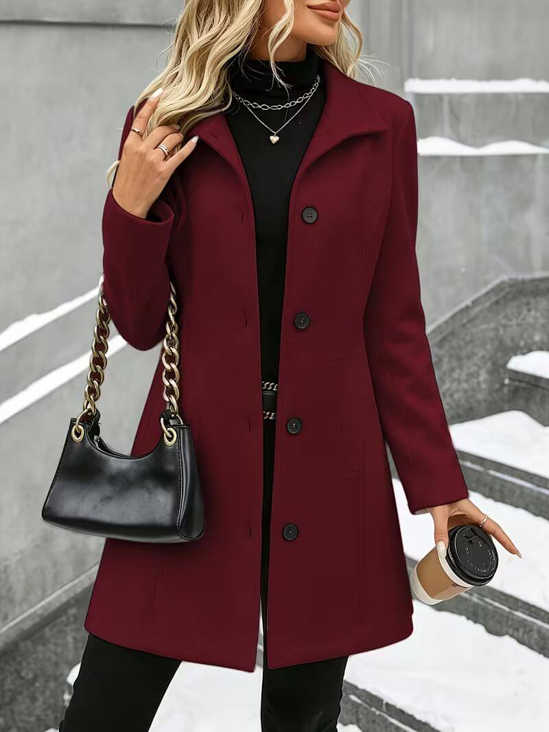 Ulla - Cappotto a collo alto, morbido al tatto