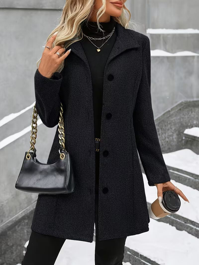 Ulla - Cappotto a collo alto, morbido al tatto