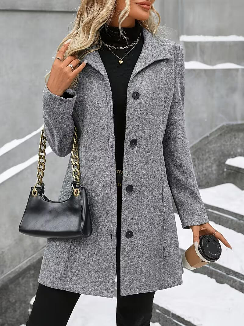 Ulla - Cappotto a collo alto, morbido al tatto