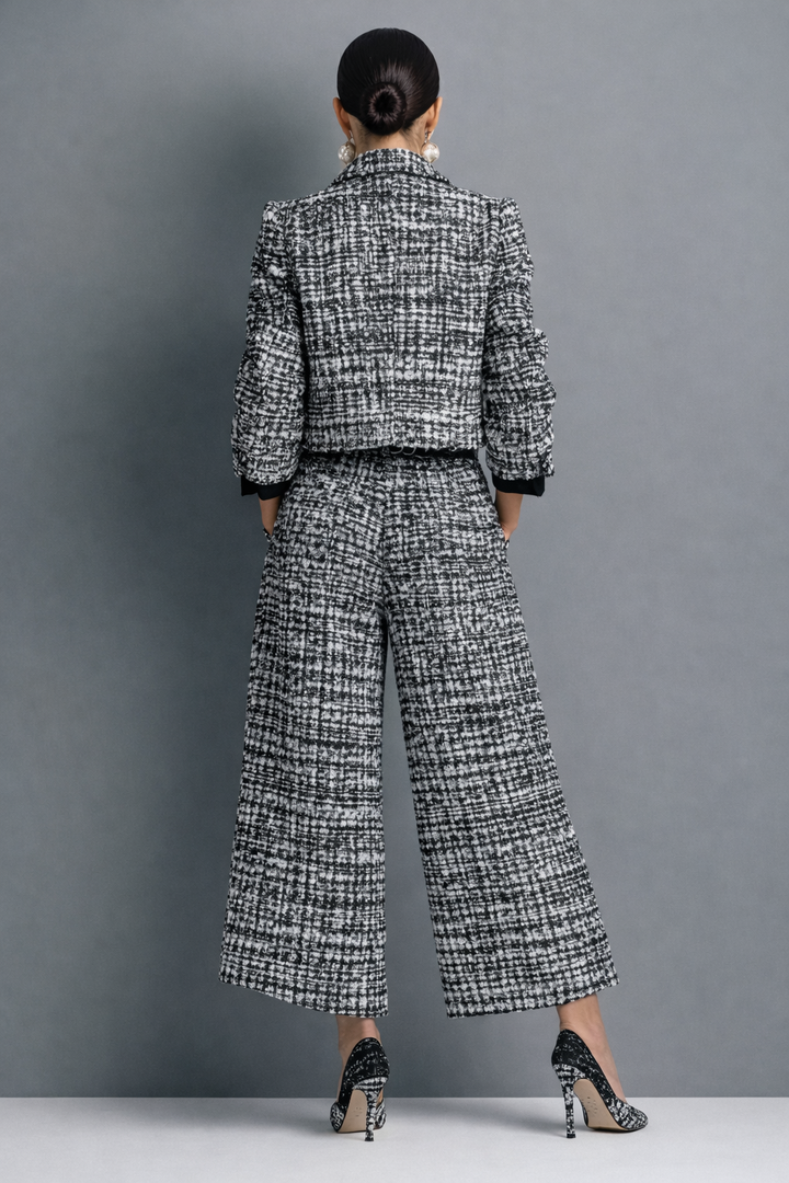 Rosavina - Coordinato elegante in tweed con pantaloni