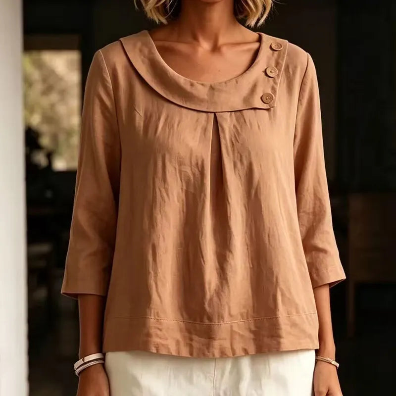 Brionelle - Blusa in lino dal tocco morbido