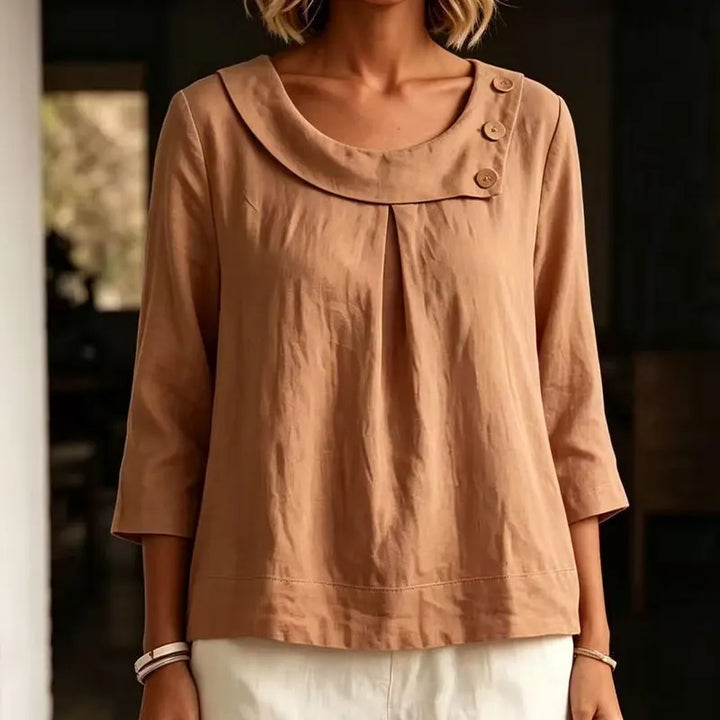 Brionelle - Blusa in lino dal tocco morbido