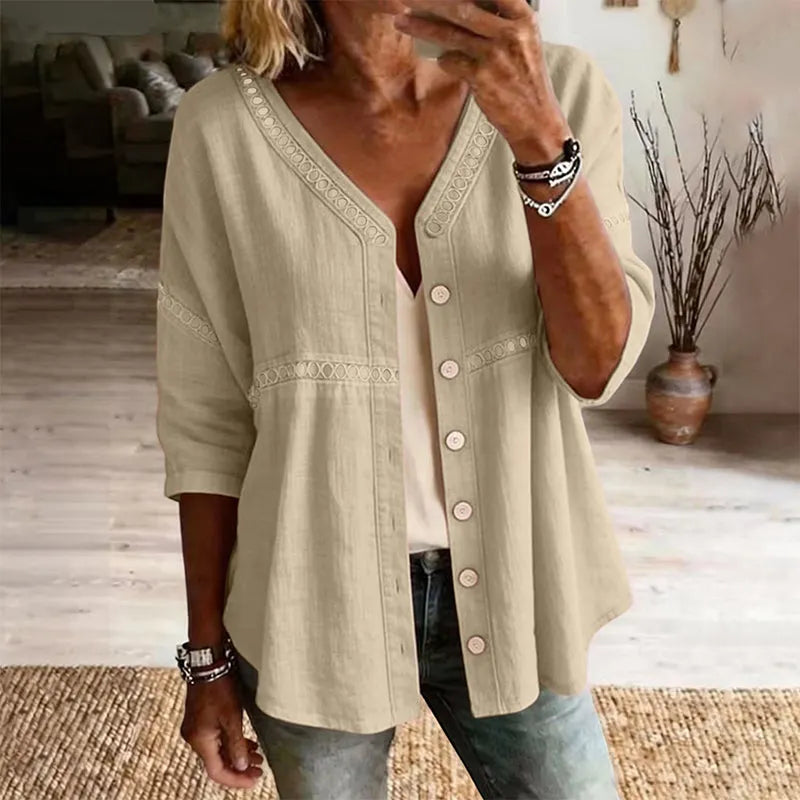 Ardena - Blusa ricamata con bottoni