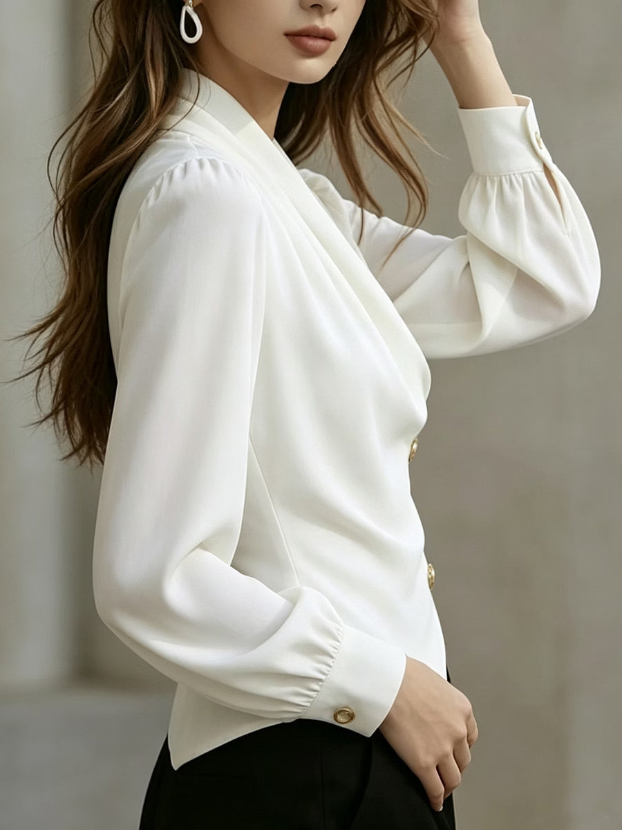Ximena - Blusa elegante in seta drappeggiata