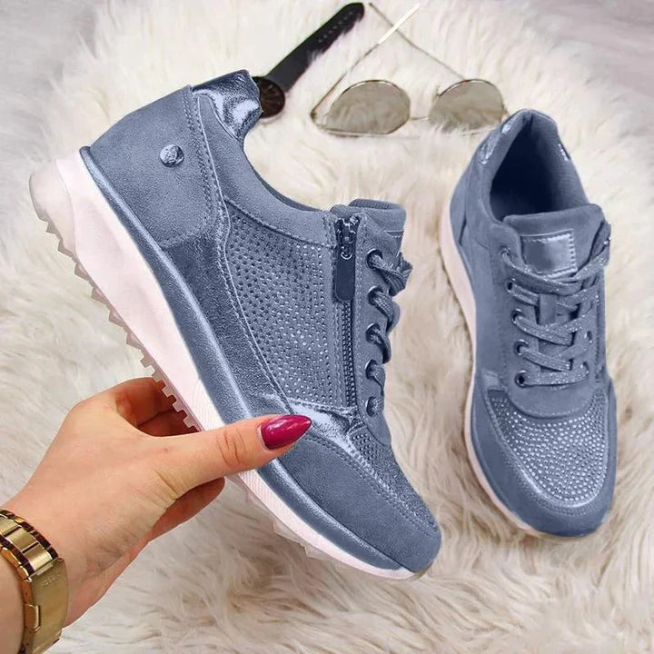 Raina - sneakers casual con lacci e zip laterale