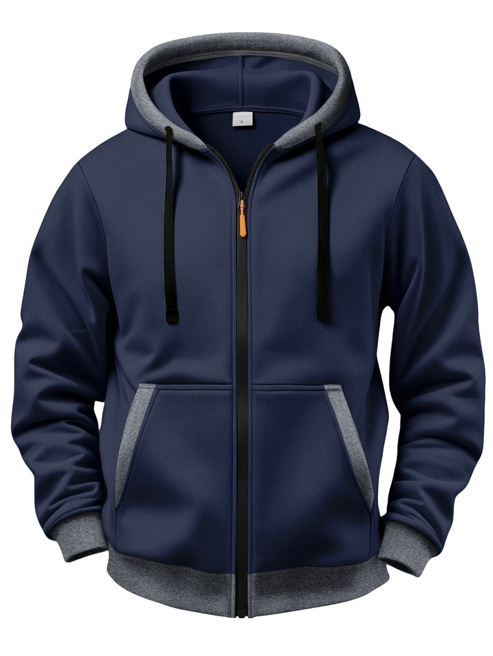 Brenner - Felpa con cappuccio full-zip morbida al tatto