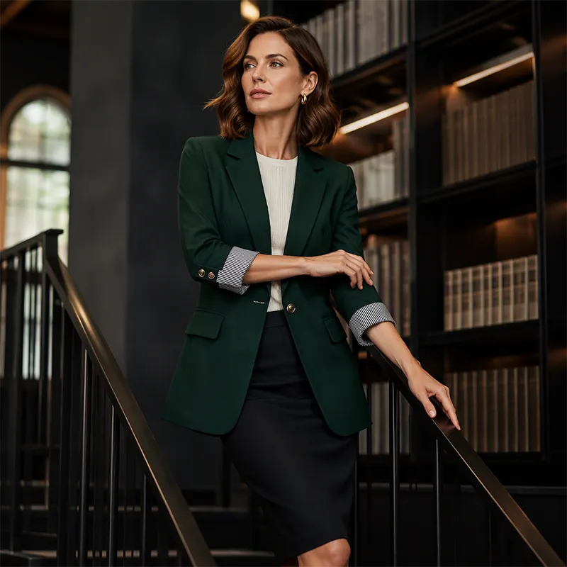 Celenya - Blazer classico con maniche risvoltate