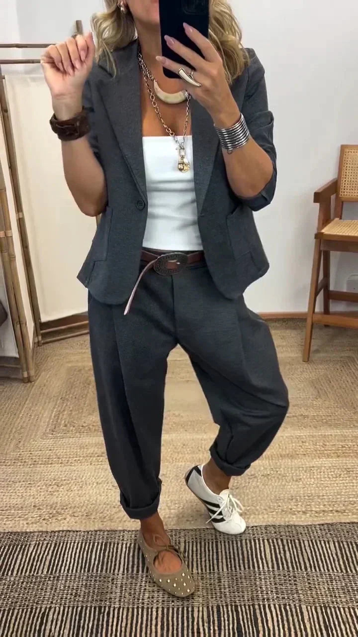 Rosina - Completo blazer e pantaloni morbido al tatto