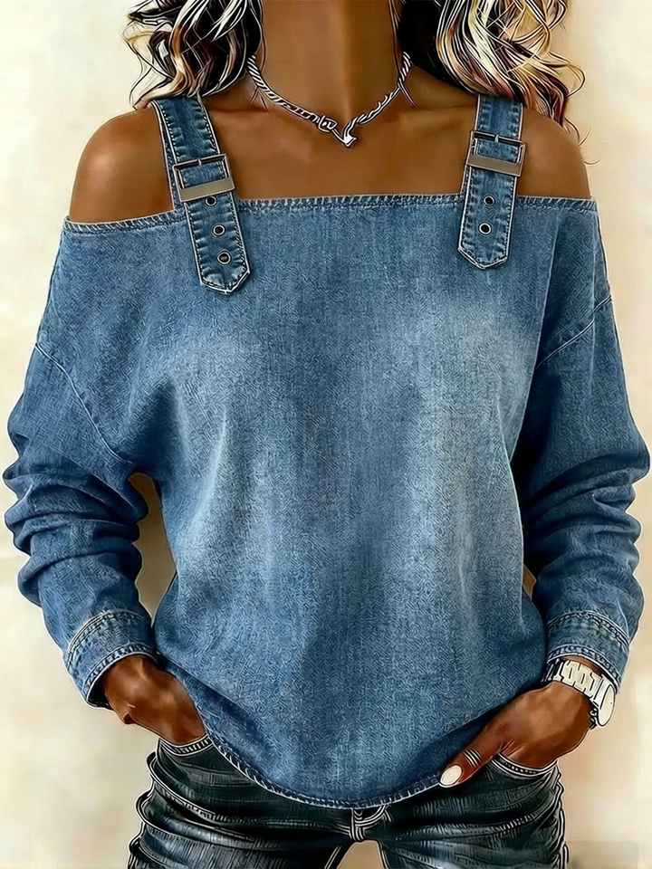 Carys - Top con scollo Bardot e spalline