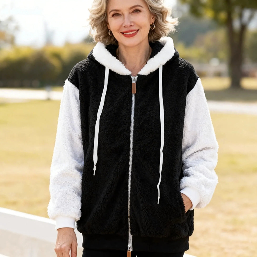 Alvenique - Felpa con cappuccio full-zip, morbida al tatto