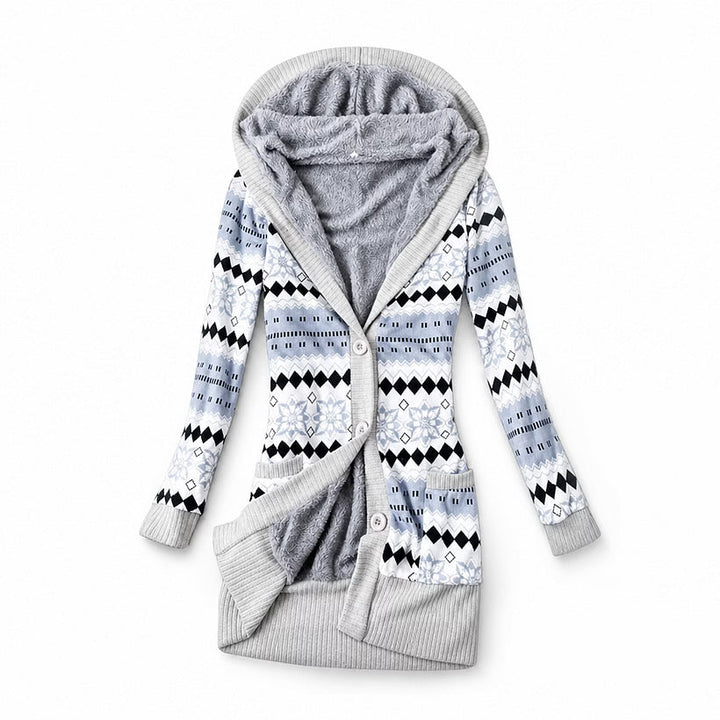 Ines - Cardigan termico con cappuccio