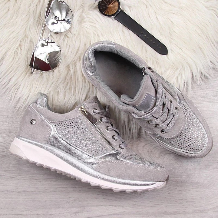 Raina - sneakers casual con lacci e zip laterale