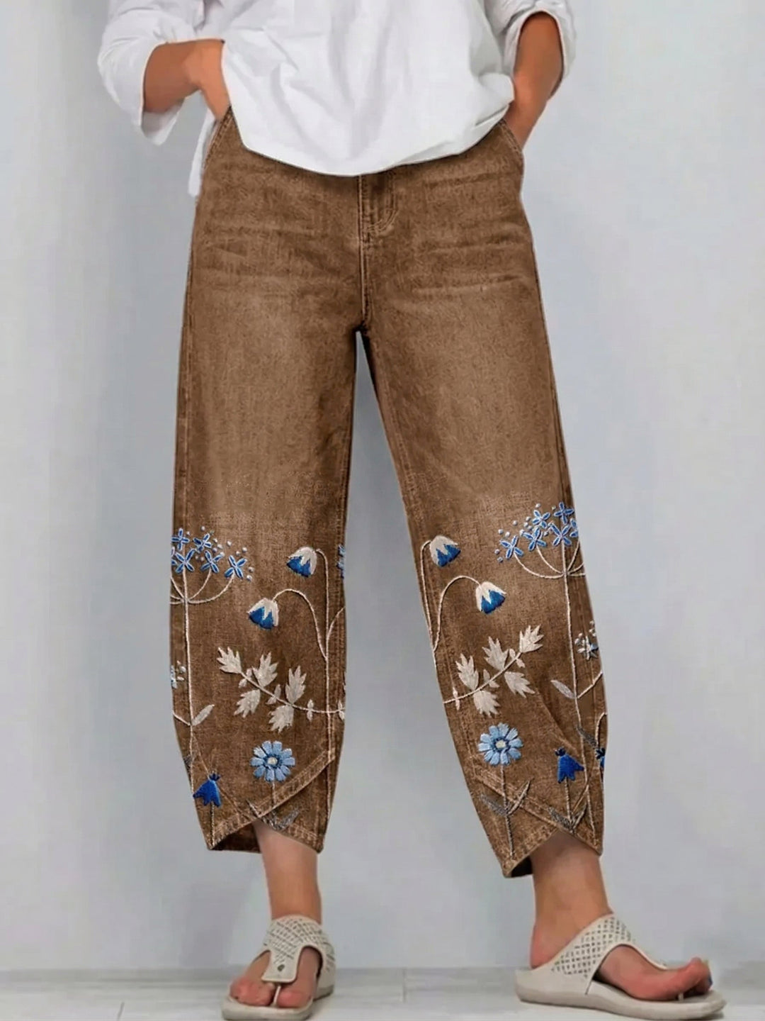 Giada - Jeans a vestibilità rilassata stampati