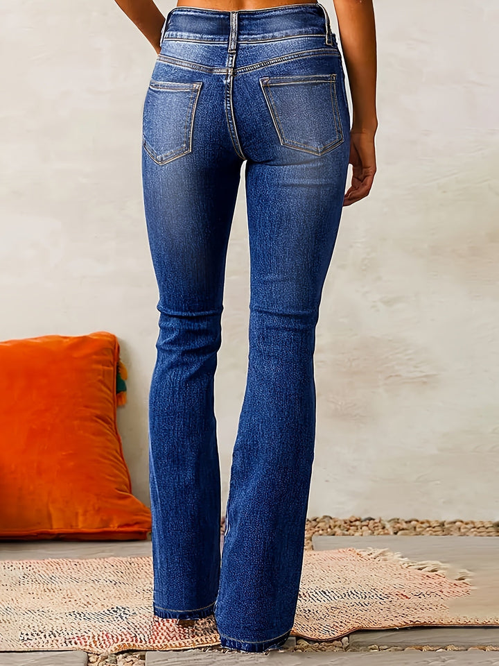 Evarra - Jeans svasati a vita alta con morbido stretch