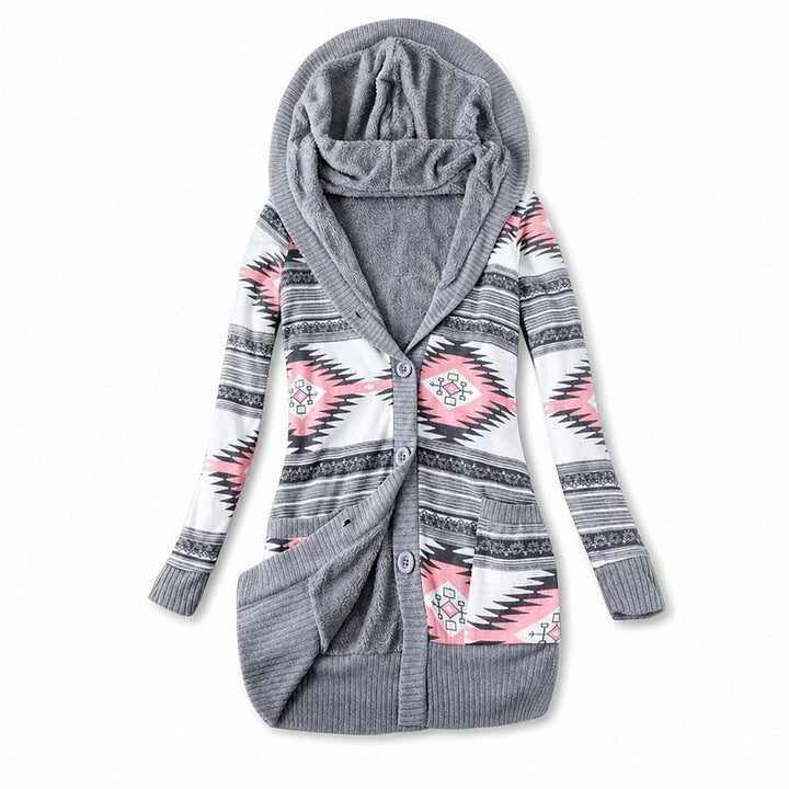Ines - Cardigan termico con cappuccio