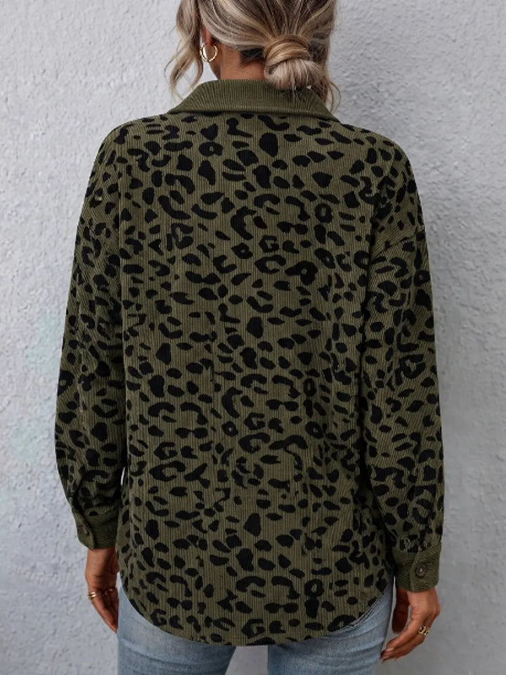 Miressia - Cardigan a bottoni con stampa animalier