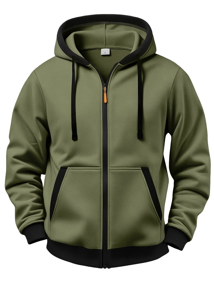 Brenner - Felpa con cappuccio full-zip morbida al tatto