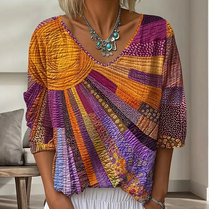 Genevielle - Blusa boho a rilievo