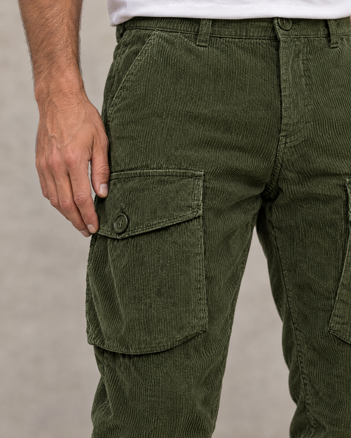 Milo - Pantaloni cargo a coste