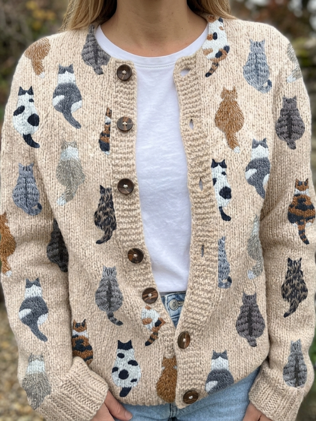 Ellavine - Cardigan in maglia morbido al tatto