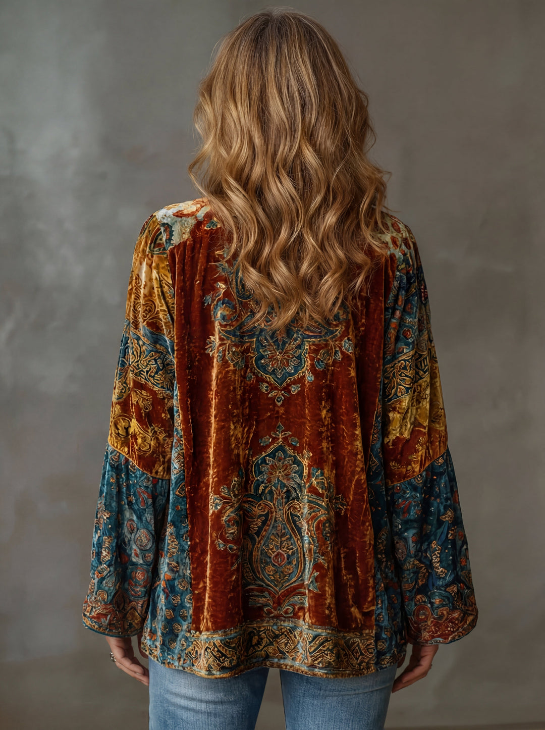Eudocia - Cardigan stile kimono ricamato boho