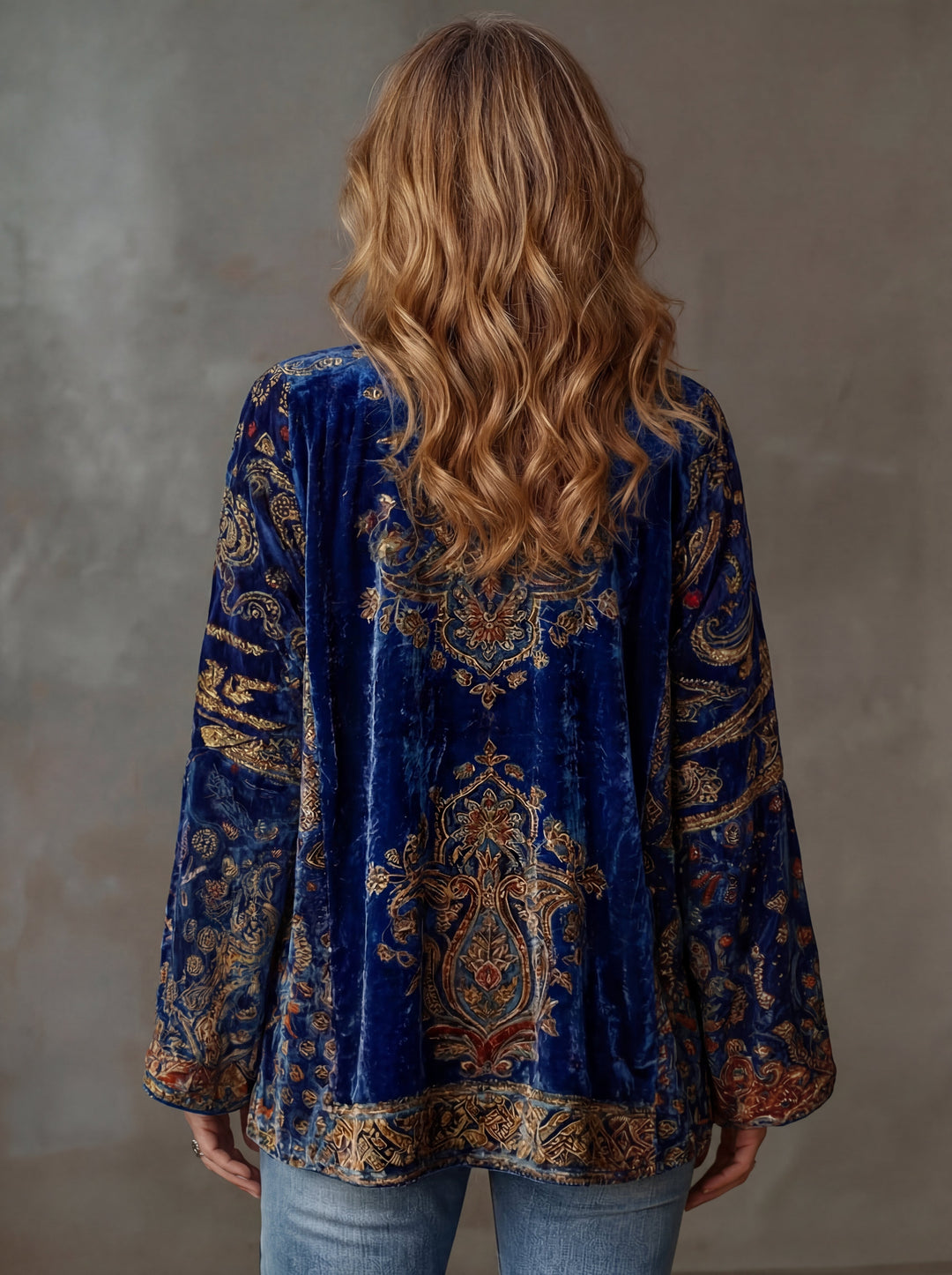 Eudocia - Cardigan stile kimono ricamato boho