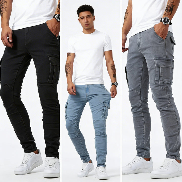 Darnic - Jeans cargo elasticizzati premium