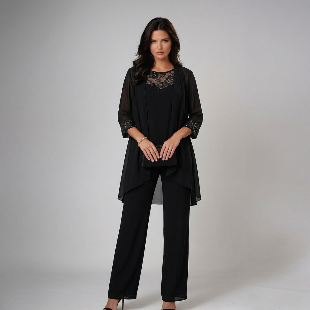 Bronte - Coordinato a tre pezzi con pantaloni morbido al tatto